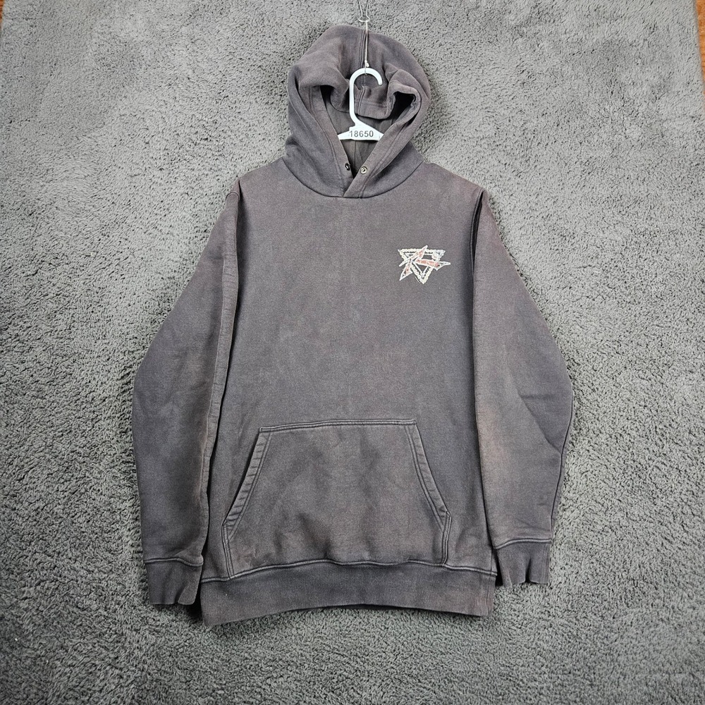 Rusty Graphic Hoodie Pullover Sweatshirt Charcoal Gray‎ Size S